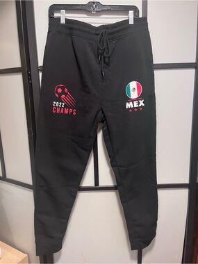 NWT Mexico Soccer Joggers Black Fleece Sweatpants 2022 Champs | Men’s Large